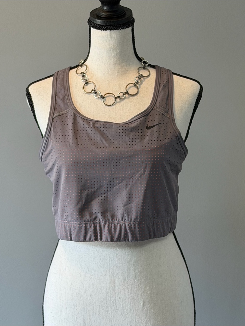 Nike Mauve Perforated Performance Crop Sports Bra